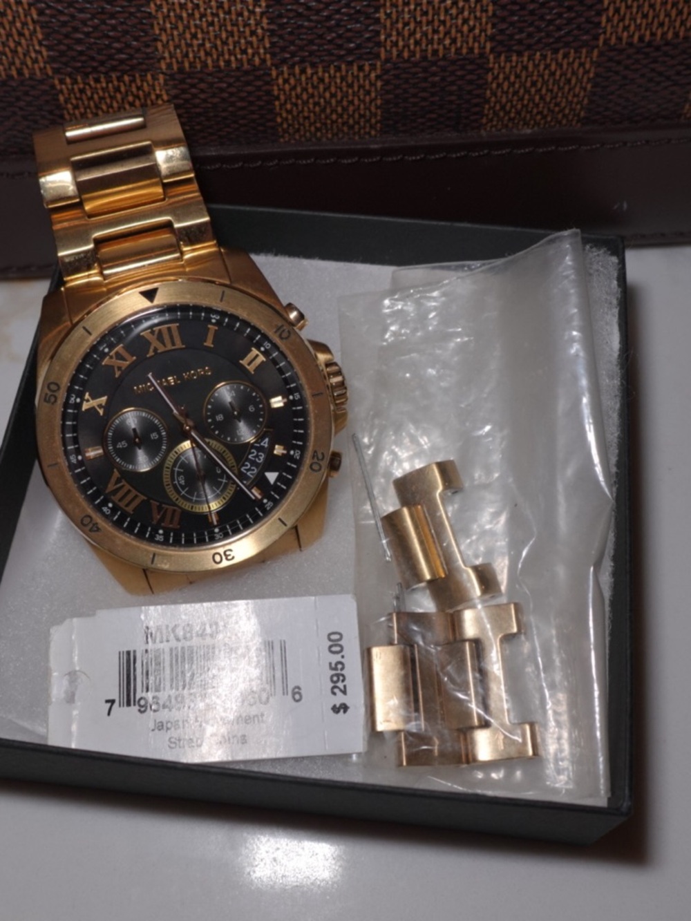 Michael Kors Gold and Black Chronograph Bracelet Watch - Picture 5 of 7